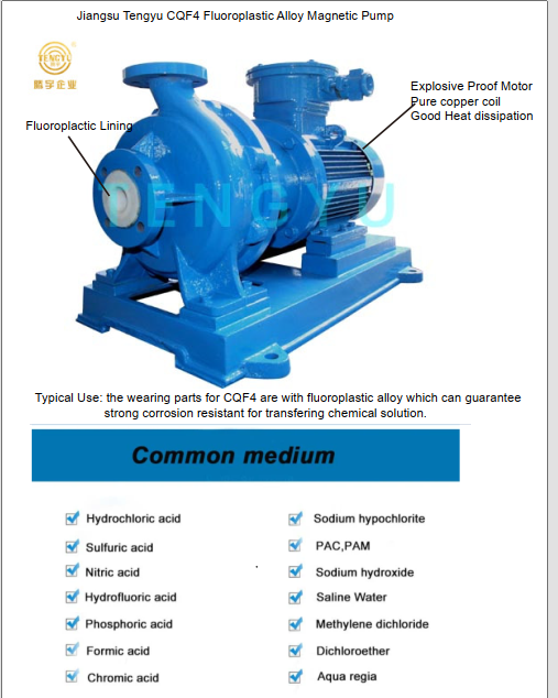  Concentrated Sulfuric Acid Transfer Magnetic Coupling Pump Hermetic Engineering Pump 